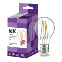 Лампа светодиодная IEK LLF-A60 11 Вт, 230 В, цоколь - E27, световой поток - 1320 Лм, цветовая температура - 4000 К, цвет свечения - белый, форма - грушевидная