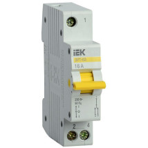 Выключатель-разъединитель IEK ВРТ-63 1P 16 А трехпозиционный, однополюсный, напряжение 230 В