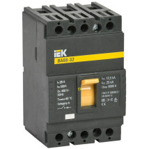 Автоматический выключатель трехполюсный IEK ВА 88-32 25А 25кА, сила тока 25 A, отключающая способность 25 кА