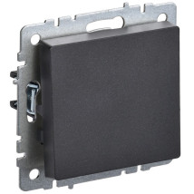 Выключатель одноклавишный IEK Brite ВС10-1-3-БрЧ перекрестный скрытой установки, номинальный ток - 10 А, степень защиты IP20, цвет - черный