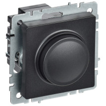 Светорегулятор поворотно-нажимной IEK Brite СС10-1-0-БрЧ скрытой установки 600 Вт, степень защиты IP20, цвет - черный