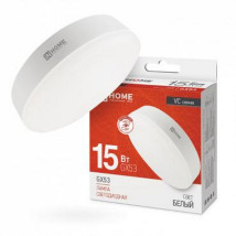 Лампа светодиодная IN HOME LED-GX53-VC, мощность - 15 Вт, цоколь - GX53, световой поток - 1430 лм, цветовая температура - 4000 K, форма - рефлектор