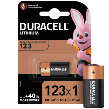 Элемент питания Duracell CR123 ULTRA количество - 1, размер - CR123, тип элемента питания - Li-MnO2