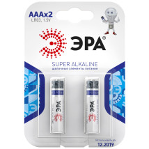 Батарейки ЭРА SUPER Alkaline количество - 2, размер - AAA, емкость - 1.2 Ач