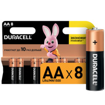 Элемент питания Duracell LR6 BASIC количество - 8, размер - AA, тип элемента питания - Alkaline