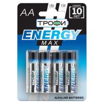Батарейки ТРОФИ ENERGY MAX Alkaline количество - 4, размер - LR6, емкость - 0.11 Ач