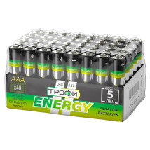 Батарейки ТРОФИ ENERGY Alkaline количество - 40, размер - LR03, емкость - 2.6 Ач