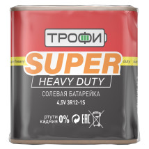 Батарейка ТРОФИ SUPER HEAVY DUTY Zinc количество - 1, размер - 3R12, емкость - 0.03 Ач