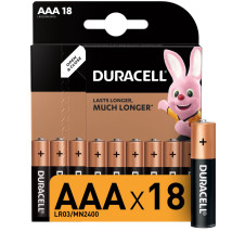 Элемент питания Duracell LR03 BASIC количество - 18, размер - AAA, тип элемента питания - Alkaline