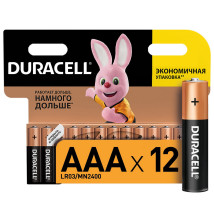 Элемент питания Duracell LR03 BASIC количество - 12, размер - AAA, тип элемента питания - Alkaline