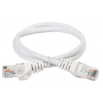 Патч-корд ITK UTP 24AWG длина кабеля - 0.5 м, категория - 5Е, тип разъема - RJ-45, материал оболочки - LSZH, цвет - белый