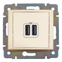 Розетка Legrand Etika USB 2-местная скрытой установки, цвет - слоновая кость