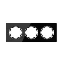 Рамка OneKeyElectro Garda 3П 3 поста горизонтальная, корпус - стекло, цвет - черный