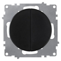 Выключатель двухклавишный OneKeyElectro Florence скрытой установки, номинальный ток - 16 А, степень защиты IP20 механизм, цвет - черный