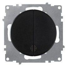 Переключатель двухклавишный OneKeyElectro Florence скрытой установки, номинальный ток - 16 А, степень защиты IP20 механизм, цвет - черный