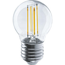 Лампа светодиодная ОНЛАЙТ OLL-F-G45 прозрачная, мощность - 8 Вт, цоколь - E27, световой поток - 800 лм, цветовая температура - 2700 K, форма - шар