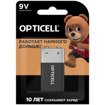 Элемент питания алкалиновый Opticell 6LR61 КРОНА Basic 9 В 1600 мА.ч, блистер 1 шт.