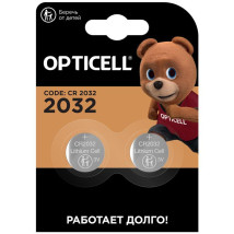 Элемент питания литиевый Opticell CR2032 3 В 225 мА.ч таблетка, блистер 2 шт.