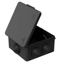 Коробка распределительная Промрукав для открытой проводки 100х100х50 мм, 6 вводов, IP55, черная
