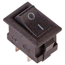 Выключатель клавишный Rexant RWB-101 ″ON-OFF″ Micro, 2 контакта 3А, 250В, IP30, цвет – черный