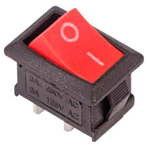 Выключатель клавишный Rexant RWB-201 ″ON-OFF″ Mini, 2 контакта 6А, 250В, IP30, цвет – красный