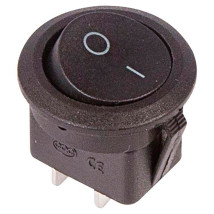 Выключатель клавишный Rexant RWB-212 ″ON-OFF″ круглый, 2 контакта 6А, 250В, IP30, цвет – черный