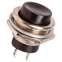 Выключатель кнопочный Rexant RWD-306 ″(ON)-OFF″ металл, 2 контакта, 2А, 250В, IP30, цвет – черный