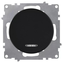 Выключатель одноклавишный OneKeyElectro СП Florence 10А с подсветкой, IP20, механизм, цвет - черный