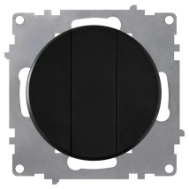 Выключатель трехклавишный OneKeyElectro СП Florence 10А, IP20, механизм, цвет - черный