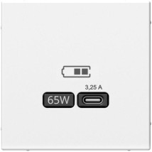 Розетка Systeme Electric ArtGallery USB тип C 65Вт QC PD высокоскоростная ЗУ, механизм, цвет - белый