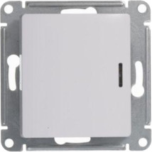 Переключатель одноклавишный Systeme Electric Glossa 10А проходной скрытой установки, IP20 схема 6а 10AX с подсветкой, механизм, цвет - белый