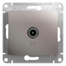 Розетка телевизионная Systeme Electric Glossa оконечная TV 1дБ, механизм, цвет - платина