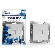 Розетка компьютерная TOKOV ELECTRIC Pixel 1-местная скрытой установки RJ45 кат.5E, механизм, цвет - белый