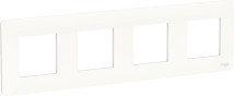 Рамка Schneider Electric UNICA STUDIO 4 поста 85х298х10 мм, материал корпуса - пластик, монтаж - универсальный, цвет - белый 