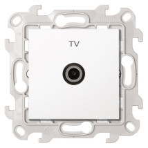 Розетка телевизионная Simon 24 Harmonie одиночная скрытой установки, степень защиты IP20, механизм, цвет - белый