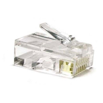 Разъем SUPRLAN RJ45 (8P8C) U/UTP неэкранированный для кабеля категории 5Е, корпус - пластик, цвет - прозрачный, упаковка - 100 шт