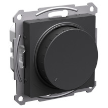 Светорегулятор поворотно-нажимной Systeme Electric AtlasDesign скрытой установки 400 Вт, степень защиты IP20, цвет - базальт