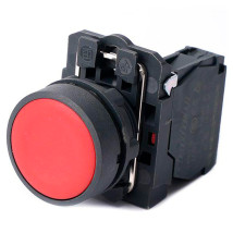 Кнопка модульная Systeme Electric SystemeSig SB5AA42 плоская, с возвратом, корпус – пластик, контакт 1НЗ, 3А, IP65, цвет – красный