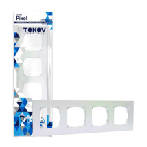 Рамка TOKOV ELECTRIC КПП Pixel 4П 4 поста горизонтальная, степень защиты IP20, корпус - пластик, цвет - перламутр