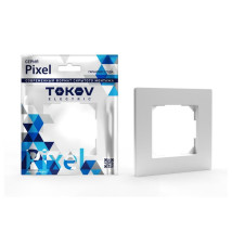 Рамка TOKOV ELECTRIC КПП Pixel 1П 1 пост, степень защиты IP20, корпус - пластик, цвет - белый
