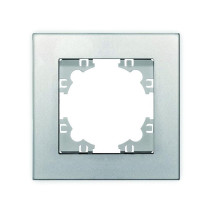Рамка UNIVersal Афина 1П 1 пост горизонтальная, степень защиты IP20, корпус - пластик, цвет - серебро